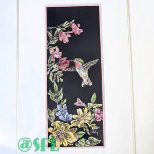 Original Art Hummingbird Flowers By Deana Daly Signed Matted And Framed Cottage